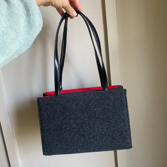 Kate Spade Wool Grey shoulder Purse Bag - Picture 4 of 9
